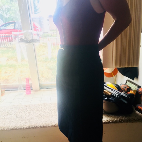 Denim Pencil Skirt - Picture 4 of 8